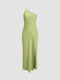 WOMEN'S SATIN ONE SHOULDER MIDI DRESS - Zarino Newstyle