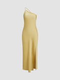 WOMEN'S SATIN ONE SHOULDER MIDI DRESS - Zarino Newstyle