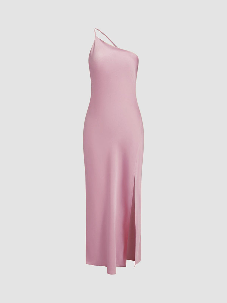 WOMEN'S SATIN ONE SHOULDER MIDI DRESS - Zarino Newstyle