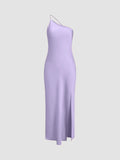 WOMEN'S SATIN ONE SHOULDER MIDI DRESS - Zarino Newstyle