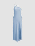 WOMEN'S SATIN ONE SHOULDER MIDI DRESS - Zarino Newstyle