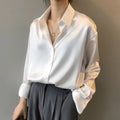 WOMEN'S SATIN STRAIGHT FIT PULLOVER SUMMER SHIRT - Zarino Newstyle
