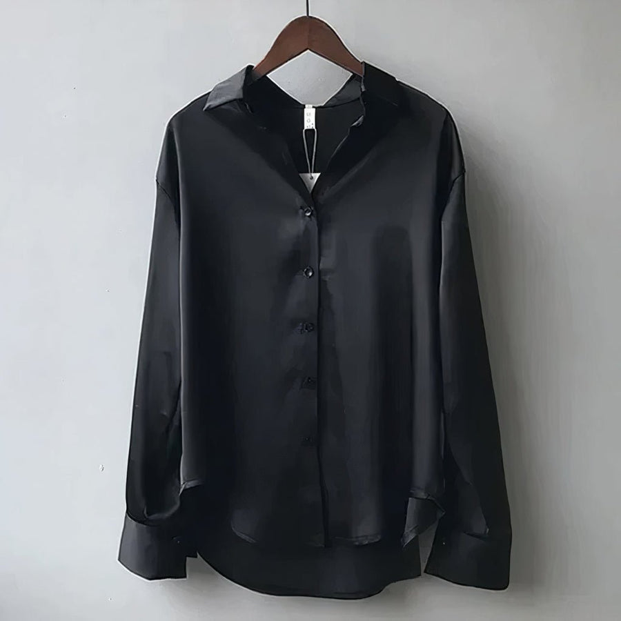 WOMEN'S SATIN STRAIGHT FIT PULLOVER SUMMER SHIRT - Zarino Newstyle