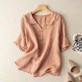 WOMEN'S SCALLOPED COLLAR RELAXED SUMMER BLOUSE - Zarino Newstyle