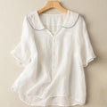 WOMEN'S SCALLOPED COLLAR SUMMER BLOUSE - Zarino Newstyle