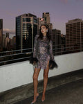 WOMEN'S SEQUIN FEATHER MINI DRESS - Zarino Newstyle