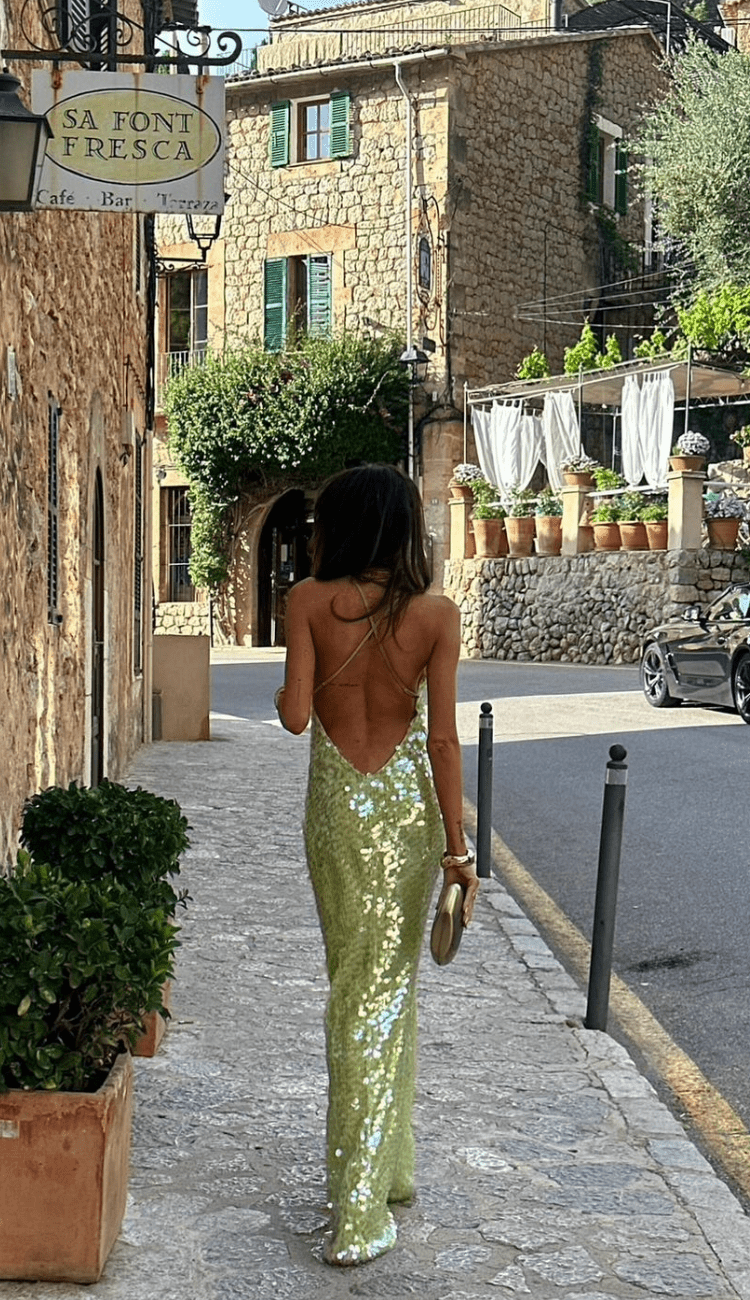 WOMEN'S SEQUIN SQUARE NECK SUMMER DRESS - Zarino Newstyle