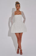 WOMEN'S SHIMMERING EMBELLISHED MINI DRESS WITH LONG SLEEVES - Zarino Newstyle