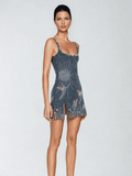 WOMEN'S SHIMMERING STARRY SLIT SUMMER MINI DRESS - Zarino Newstyle