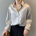 WOMEN'S SILK VINTAGE COLLAR BUTTON - DOWN BLOUSE - Zarino Newstyle