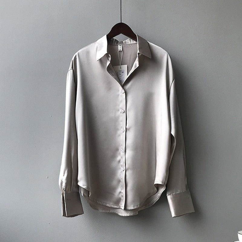 WOMEN'S SILK VINTAGE COLLAR BUTTON - DOWN BLOUSE - Zarino Newstyle