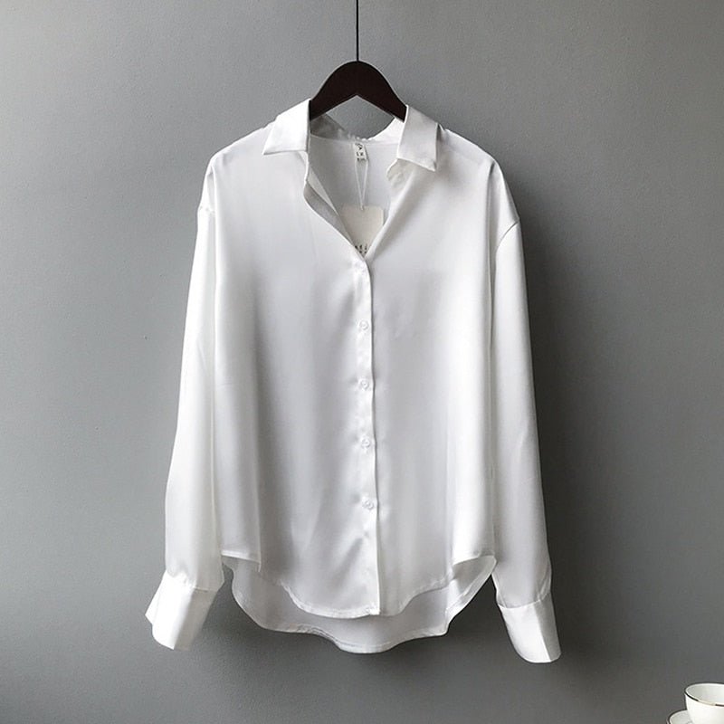 WOMEN'S SILK VINTAGE COLLAR BUTTON - DOWN BLOUSE - Zarino Newstyle