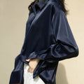 WOMEN'S SILK VINTAGE COLLAR BUTTON - DOWN BLOUSE - Zarino Newstyle
