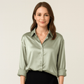 WOMEN'S SILK VINTAGE COLLAR BUTTON - DOWN BLOUSE - Zarino Newstyle