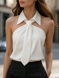 WOMEN'S SLEEVELESS HALTER NECK TIE BLOUSE - Zarino Newstyle