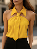 WOMEN'S SLEEVELESS HALTER NECK TIE BLOUSE - Zarino Newstyle