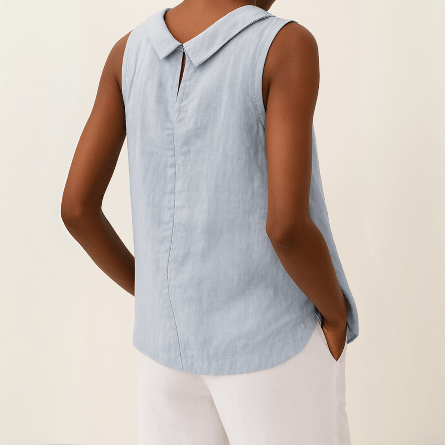 WOMEN'S SLEEVELESS ROLL COLLAR SUMMER TOP - Zarino Newstyle