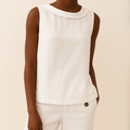 WOMEN'S SLEEVELESS ROLL COLLAR SUMMER TOP - Zarino Newstyle