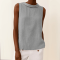 WOMEN'S SLEEVELESS ROLL COLLAR SUMMER TOP - Zarino Newstyle