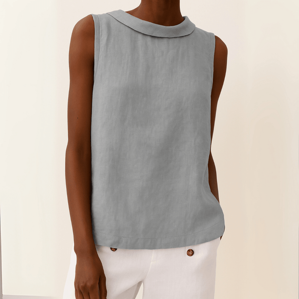 WOMEN'S SLEEVELESS ROLL COLLAR SUMMER TOP - Zarino Newstyle