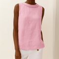 WOMEN'S SLEEVELESS ROLL COLLAR SUMMER TOP - Zarino Newstyle