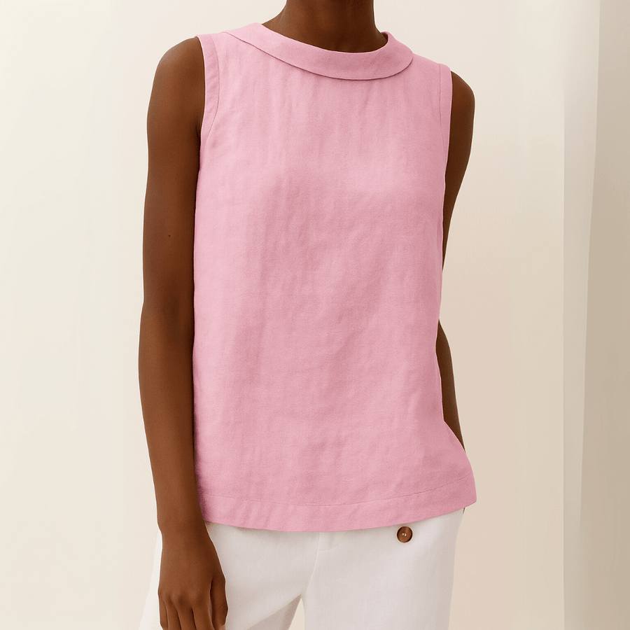 WOMEN'S SLEEVELESS ROLL COLLAR SUMMER TOP - Zarino Newstyle