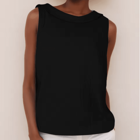 WOMEN'S SLEEVELESS ROLL COLLAR SUMMER TOP - Zarino Newstyle