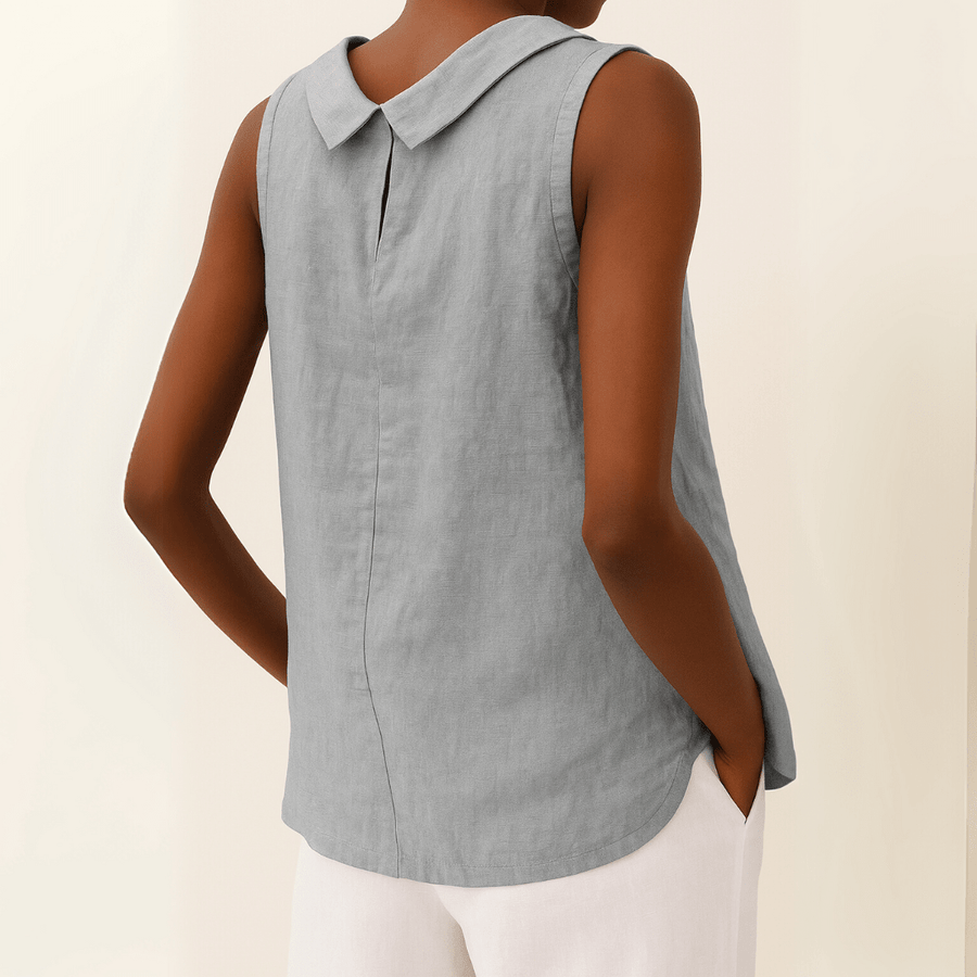 WOMEN'S SLEEVELESS ROLL COLLAR SUMMER TOP - Zarino Newstyle