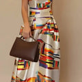 WOMEN'S SLEEVELESS SUMMER MIDI DRESS | GEOMETRIC PRINT - Zarino Newstyle