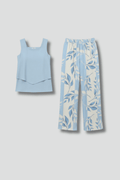 WOMEN'S SLEEVELESS TOP & WIDE LEG PRINTED SUMMER SET - Zarino Newstyle