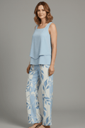 WOMEN'S SLEEVELESS TOP & WIDE LEG PRINTED SUMMER SET - Zarino Newstyle
