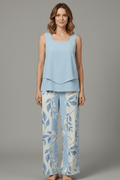 WOMEN'S SLEEVELESS TOP & WIDE LEG PRINTED SUMMER SET - Zarino Newstyle