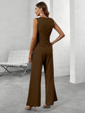 WOMEN'S SLEEVELESS VEST & WIDE LEG TROUSER SET - Zarino Newstyle