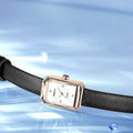 WOMEN'S SLIM RECTANGULAR LEATHER STRAP QUARTZ WATCH - Zarino Newstyle