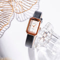 WOMEN'S SLIM RECTANGULAR LEATHER STRAP QUARTZ WATCH - Zarino Newstyle