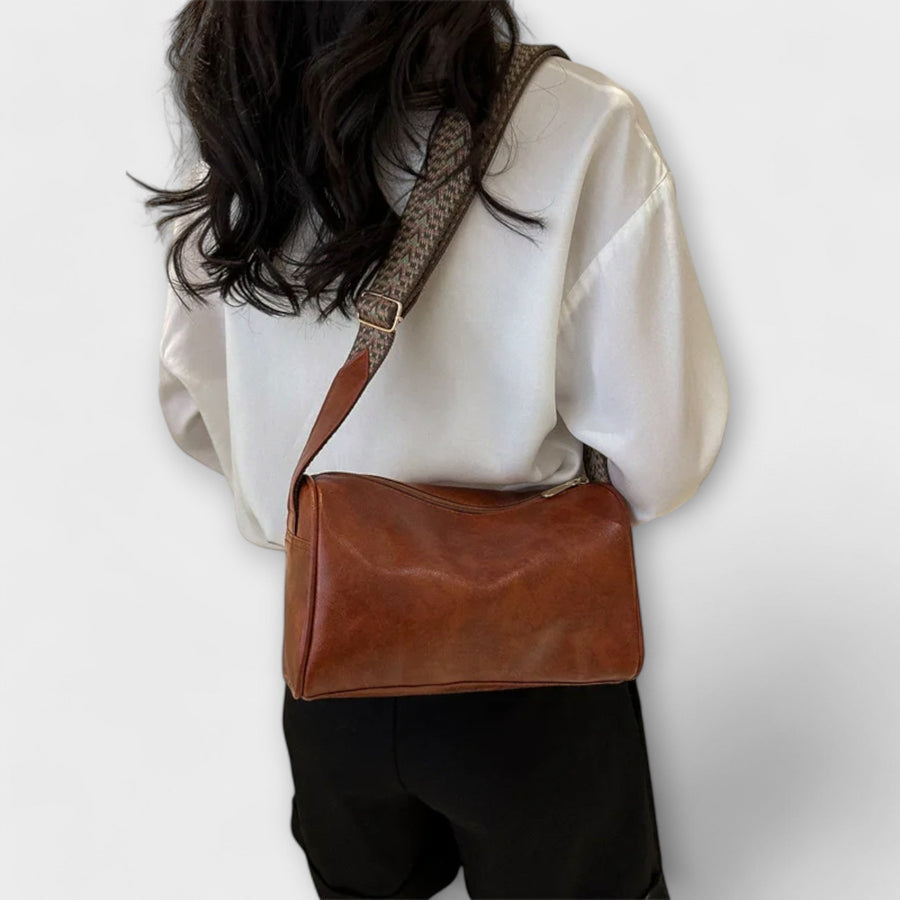 WOMEN'S SLOUCHY CROSSBODY BAG WITH WOVEN STRAP - Zarino Newstyle