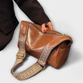 WOMEN'S SLOUCHY CROSSBODY BAG WITH WOVEN STRAP - Zarino Newstyle