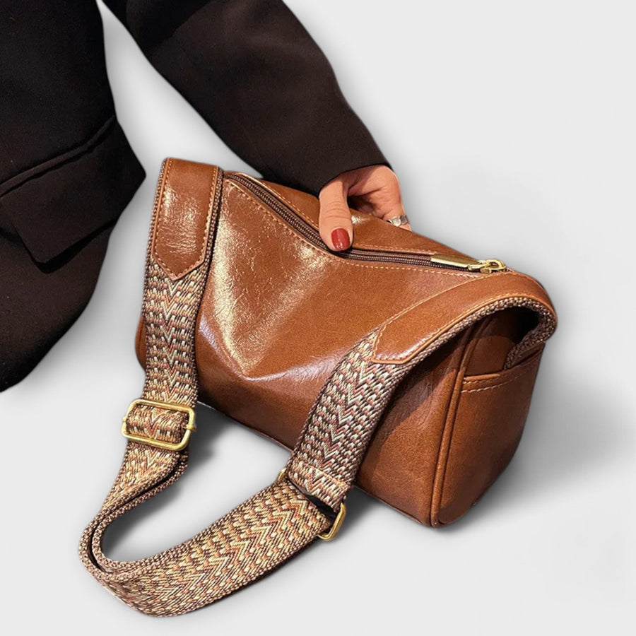 WOMEN'S SLOUCHY CROSSBODY BAG WITH WOVEN STRAP - Zarino Newstyle