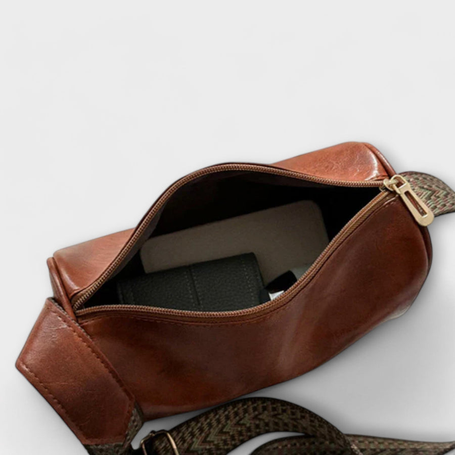 WOMEN'S SLOUCHY CROSSBODY BAG WITH WOVEN STRAP - Zarino Newstyle