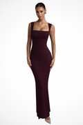 WOMEN'S SQUARE NECK BODYCON MAXI DRESS - Zarino Newstyle