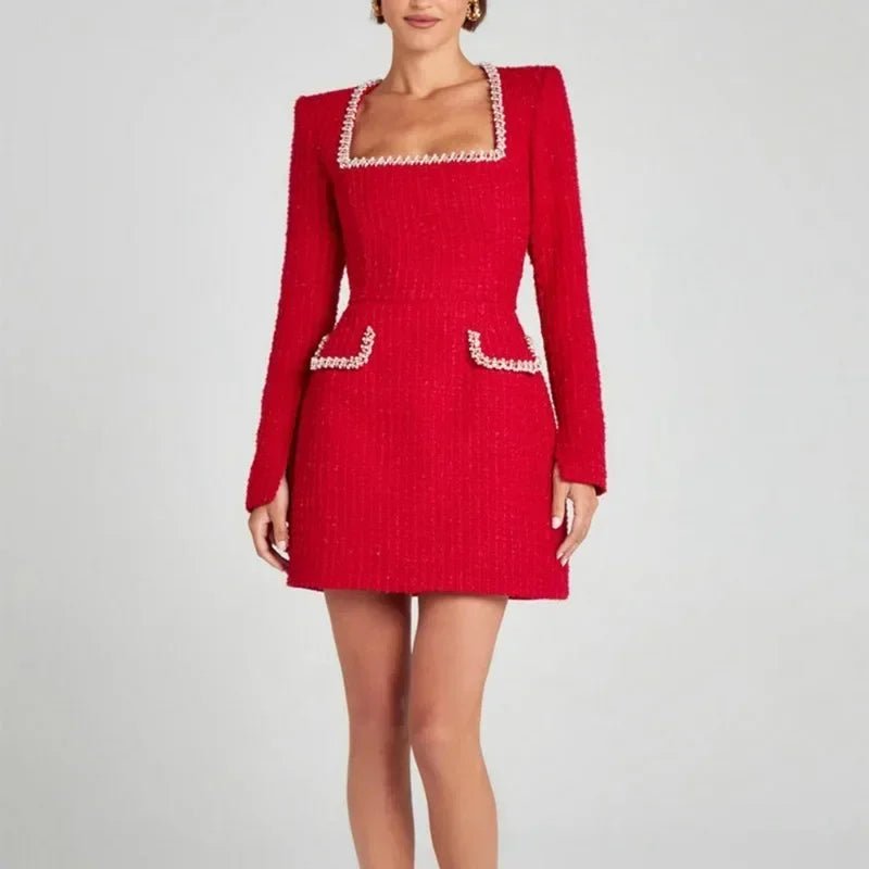 WOMEN'S SQUARE NECK MINI DRESS - Zarino Newstyle