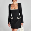 WOMEN'S SQUARE NECK MINI DRESS - Zarino Newstyle