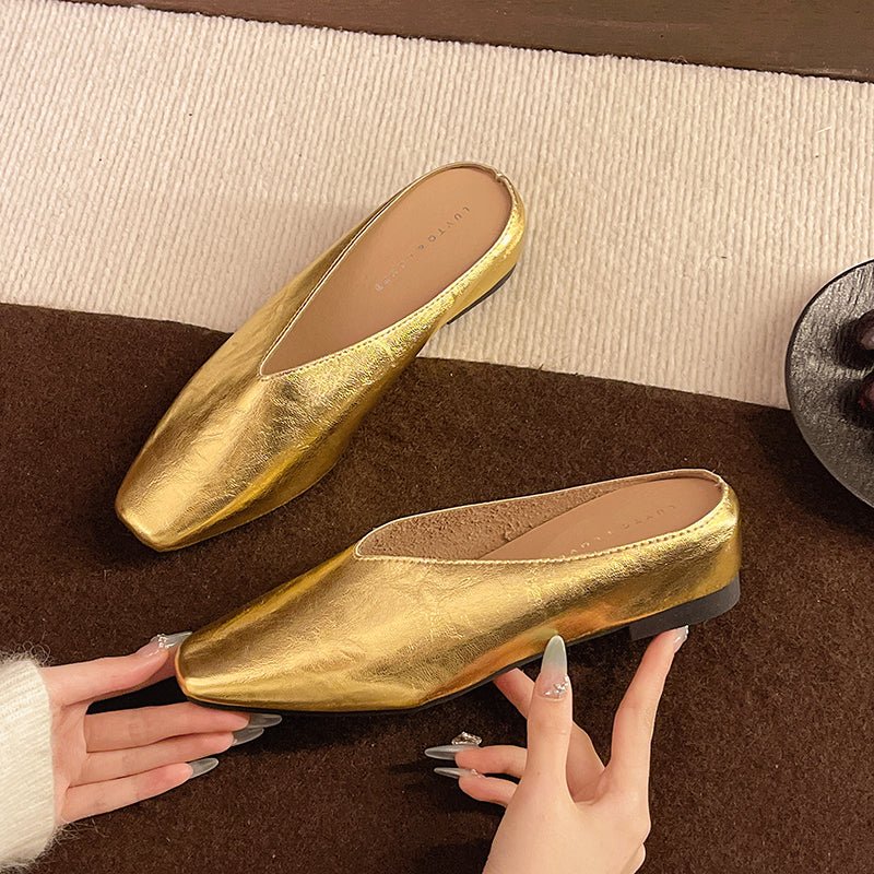 WOMEN'S SQUARE TOE SLIP - ON FLAT LOAFERS - Zarino Newstyle