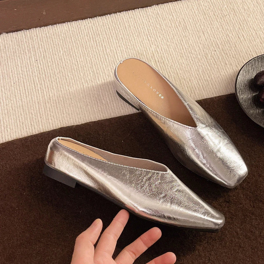 WOMEN'S SQUARE TOE SLIP - ON FLAT LOAFERS - Zarino Newstyle
