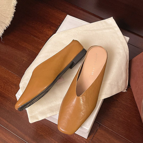 WOMEN'S SQUARE TOE SLIP-ON FLAT LOAFERS