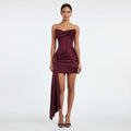 WOMEN'S STRAPLESS DRAPED BODYCON MINI DRESS - Zarino Newstyle