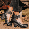 WOMEN'S STRAPPY BLOCK HEEL ANKLE BOOTS - Zarino Newstyle