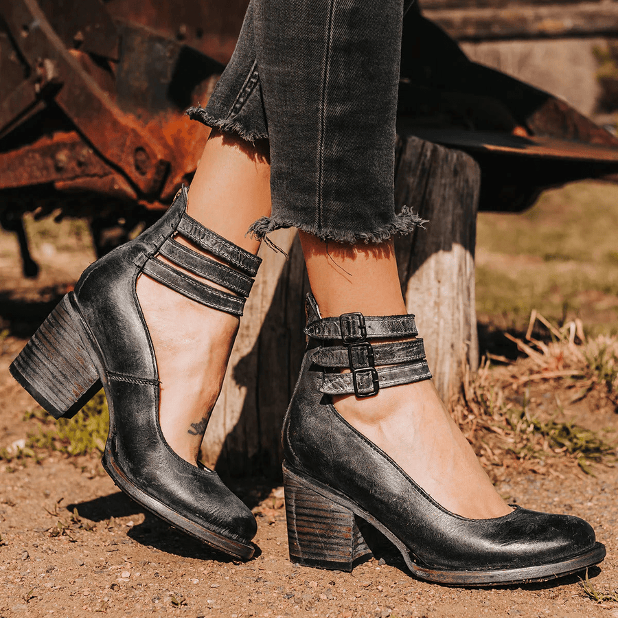 WOMEN'S STRAPPY BLOCK HEEL ANKLE BOOTS - Zarino Newstyle