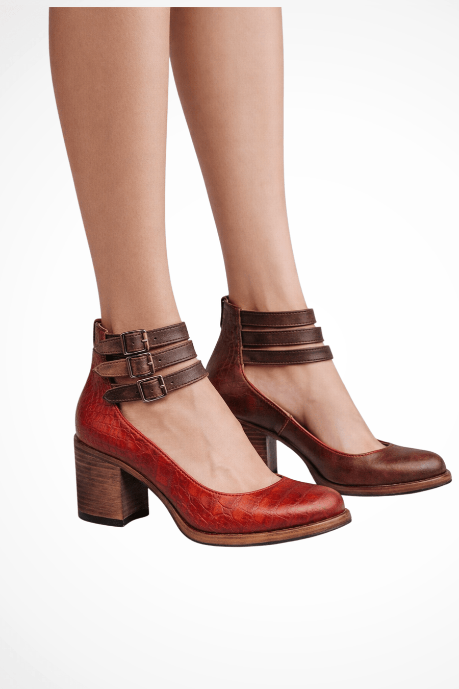 WOMEN'S STRAPPY BLOCK HEEL ANKLE BOOTS - Zarino Newstyle
