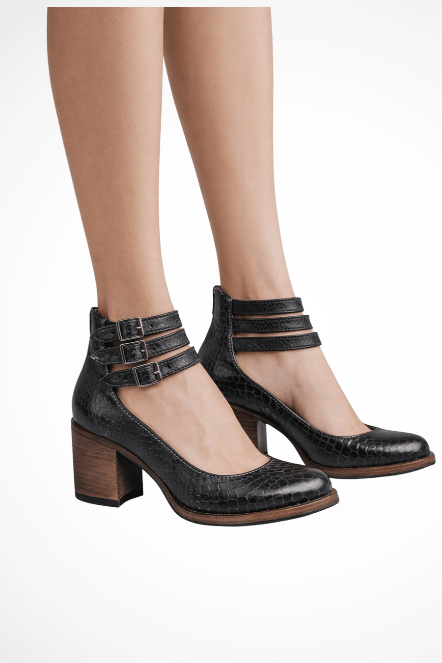 WOMEN'S STRAPPY BLOCK HEEL ANKLE BOOTS - Zarino Newstyle